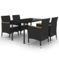 vidaXL 5-tlg. Garten-Essgruppe mit Auflagen Poly Rattan und Glas vidaXL 5-tlg. Garten-Essgruppe mit Auflagen Poly Rattan und Glas