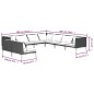 vidaXL 9-tlg. Garten-Lounge-Set mit Auflagen Poly Rattan Dunkelgrau vidaXL 9-tlg. Garten-Lounge-Set mit Auflagen Poly Rattan Dunkelgrau