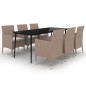 vidaXL 7-tlg. Garten-Essgruppe mit Kissen Poly Rattan und Glas vidaXL 7-tlg. Garten-Essgruppe mit Kissen Poly Rattan und Glas