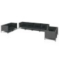 vidaXL 8-tlg. Garten-Lounge-Set mit Kissen Poly Rattan Dunkelgrau vidaXL 8-tlg. Garten-Lounge-Set mit Kissen Poly Rattan Dunkelgrau