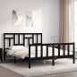 Massivholzbett mit Kopfteil Schwarz 160x200 cm Massivholzbett mit Kopfteil Schwarz 160x200 cm