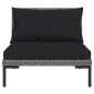 vidaXL 7-tlg. Garten-Lounge-Set mit Auflagen Poly Rattan Dunkelgrau vidaXL 7-tlg. Garten-Lounge-Set mit Auflagen Poly Rattan Dunkelgrau