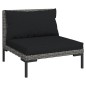 vidaXL 7-tlg. Garten-Lounge-Set mit Auflagen Poly Rattan Dunkelgrau vidaXL 7-tlg. Garten-Lounge-Set mit Auflagen Poly Rattan Dunkelgrau