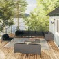 vidaXL 10-tlg. Garten-Lounge-Set mit Kissen Poly Rattan Dunkelgrau vidaXL 10-tlg. Garten-Lounge-Set mit Kissen Poly Rattan Dunkelgrau