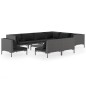 vidaXL 10-tlg. Garten-Lounge-Set mit Auflagen Poly Rattan Dunkelgrau vidaXL 10-tlg. Garten-Lounge-Set mit Auflagen Poly Rattan Dunkelgrau