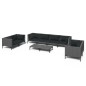 vidaXL 9-tlg. Garten-Lounge-Set mit Auflagen Poly Rattan Dunkelgrau vidaXL 9-tlg. Garten-Lounge-Set mit Auflagen Poly Rattan Dunkelgrau