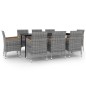vidaXL 9-tlg. Garten-Essgruppe mit Kissen Poly Rattan und Glas vidaXL 9-tlg. Garten-Essgruppe mit Kissen Poly Rattan und Glas