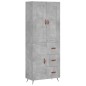 Highboard Betongrau 69,5x34x180 cm Holzwerkstoff Highboard Betongrau 69,5x34x180 cm Holzwerkstoff