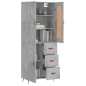 Highboard Betongrau 69,5x34x180 cm Holzwerkstoff Highboard Betongrau 69,5x34x180 cm Holzwerkstoff