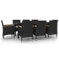 vidaXL 9-tlg. Garten-Essgruppe mit Kissen Poly Rattan und Glas vidaXL 9-tlg. Garten-Essgruppe mit Kissen Poly Rattan und Glas