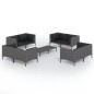 vidaXL 9-tlg. Garten-Lounge-Set mit Kissen Poly Rattan Dunkelgrau vidaXL 9-tlg. Garten-Lounge-Set mit Kissen Poly Rattan Dunkelgrau