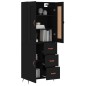 Highboard Schwarz 69,5x34x180 cm Holzwerkstoff Highboard Schwarz 69,5x34x180 cm Holzwerkstoff