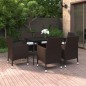 vidaXL 7-tlg. Garten-Essgruppe mit Auflagen Poly Rattan und Glas vidaXL 7-tlg. Garten-Essgruppe mit Auflagen Poly Rattan und Glas