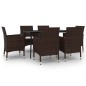 vidaXL 7-tlg. Garten-Essgruppe mit Auflagen Poly Rattan und Glas vidaXL 7-tlg. Garten-Essgruppe mit Auflagen Poly Rattan und Glas