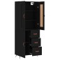 Highboard Schwarz 69,5x34x180 cm Holzwerkstoff Highboard Schwarz 69,5x34x180 cm Holzwerkstoff