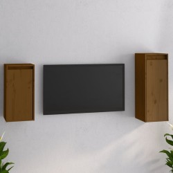 vidaXL TV-Schränke 2 Stk. Honigbraun Massivholz Kiefer