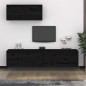 vidaXL TV-Schränke 3 Stk. Schwarz Massivholz Kiefer vidaXL TV-Schränke 3 Stk. Schwarz Massivholz Kiefer