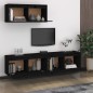 vidaXL TV-Schränke 3 Stk. Schwarz Massivholz Kiefer vidaXL TV-Schränke 3 Stk. Schwarz Massivholz Kiefer