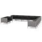 vidaXL 11-tlg. Garten-Lounge-Set mit Auflagen Poly Rattan Dunkelgrau vidaXL 11-tlg. Garten-Lounge-Set mit Auflagen Poly Rattan Dunkelgrau