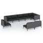 vidaXL 9-tlg. Garten-Lounge-Set mit Kissen Poly Rattan Dunkelgrau vidaXL 9-tlg. Garten-Lounge-Set mit Kissen Poly Rattan Dunkelgrau