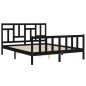 Massivholzbett mit Kopfteil Schwarz 160x200 cm Massivholzbett mit Kopfteil Schwarz 160x200 cm