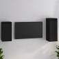 vidaXL TV-Schränke 2 Stk. Schwarz Massivholz Kiefer vidaXL TV-Schränke 2 Stk. Schwarz Massivholz Kiefer