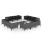 vidaXL 13-tlg. Garten-Lounge-Set mit Kissen Poly Rattan Dunkelgrau vidaXL 13-tlg. Garten-Lounge-Set mit Kissen Poly Rattan Dunkelgrau