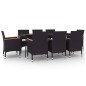 vidaXL 9-tlg. Garten-Essgruppe mit Kissen Poly Rattan und Glas vidaXL 9-tlg. Garten-Essgruppe mit Kissen Poly Rattan und Glas
