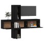 vidaXL TV-Schränke 5 Stk. Schwarz Massivholz Kiefer vidaXL TV-Schränke 5 Stk. Schwarz Massivholz Kiefer