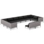 vidaXL 12-tlg. Garten-Lounge-Set mit Kissen Poly Rattan Dunkelgrau vidaXL 12-tlg. Garten-Lounge-Set mit Kissen Poly Rattan Dunkelgrau