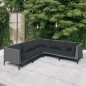 vidaXL 5-tlg. Garten-Lounge-Set mit Auflagen Poly Rattan Dunkelgrau vidaXL 5-tlg. Garten-Lounge-Set mit Auflagen Poly Rattan Dunkelgrau