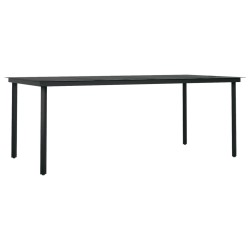vidaXL Garten-Esstisch Schwarz 200x100x74 cm Stahl und Glas