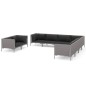 vidaXL 9-tlg. Garten-Lounge-Set mit Auflagen Poly Rattan Dunkelgrau vidaXL 9-tlg. Garten-Lounge-Set mit Auflagen Poly Rattan Dunkelgrau