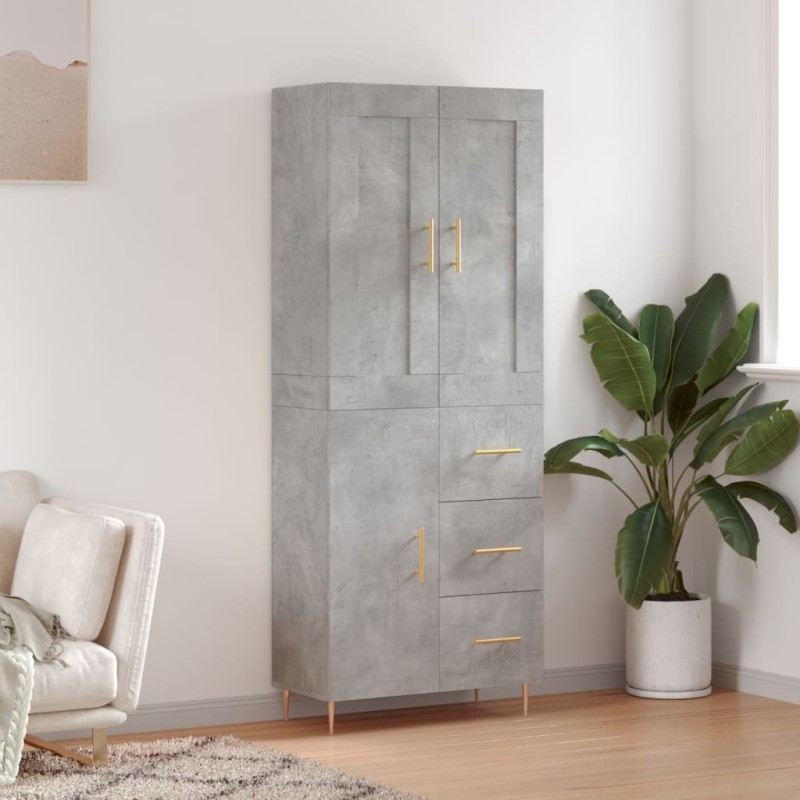 vidaXL Highboard Betongrau 69,5x34x180 cm Holzwerkstoff vidaXL Highboard Betongrau 69,5x34x180 cm Holzwerkstoff