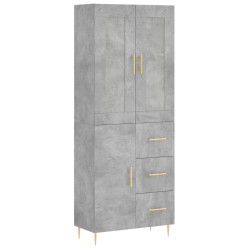 vidaXL Highboard Betongrau 69,5x34x180 cm Holzwerkstoff