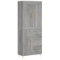 Highboard Grau Sonoma 69,5x34x180 cm Holzwerkstoff Highboard Grau Sonoma 69,5x34x180 cm Holzwerkstoff