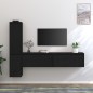 vidaXL TV-Schränke 4 Stk. Schwarz Massivholz Kiefer vidaXL TV-Schränke 4 Stk. Schwarz Massivholz Kiefer