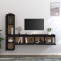 vidaXL TV-Schränke 4 Stk. Schwarz Massivholz Kiefer vidaXL TV-Schränke 4 Stk. Schwarz Massivholz Kiefer