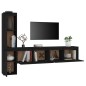 vidaXL TV-Schränke 4 Stk. Schwarz Massivholz Kiefer vidaXL TV-Schränke 4 Stk. Schwarz Massivholz Kiefer