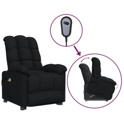 vidaXL Massagesessel mit Aufstehhilfe Schwarz Stoff