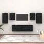 vidaXL TV-Schränke 6 Stk. Schwarz Massivholz Kiefer vidaXL TV-Schränke 6 Stk. Schwarz Massivholz Kiefer