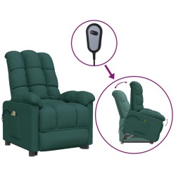 vidaXL Massagesessel mit Aufstehhilfe Dunkelgrün Stoff