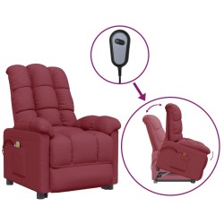 vidaXL Massagesessel mit Aufstehhilfe Weinrot Stoff