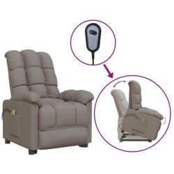 vidaXL Massagesessel mit Aufstehhilfe Taupe Stoff