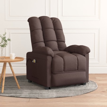vidaXL Massagesessel mit Aufstehhilfe Dunkelbraun Stoff