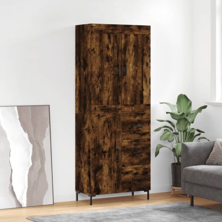 Highboard Räuchereiche 69,5x34x180 cm Holzwerkstoff