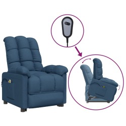 vidaXL Massagesessel mit Aufstehhilfe Blau Stoff