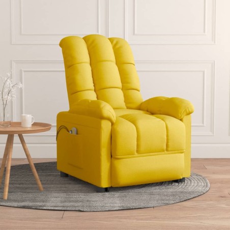 vidaXL Elektrischer Massagesessel Gelb Stoff