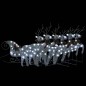 vidaXL Rentier mit Schlitten Weihnachtsdekoration 140 LEDs Silbern vidaXL Rentier mit Schlitten Weihnachtsdekoration 140 LEDs Silbern
