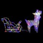 vidaXL Rentiere Schlitten Weihnachtsdekoration 320 LEDs Acryl vidaXL Rentiere Schlitten Weihnachtsdekoration 320 LEDs Acryl